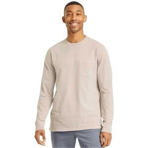 Goodfellow & Co Men's Standard Fit Long Sleeve Pocket T-Shirt Taupe Size M